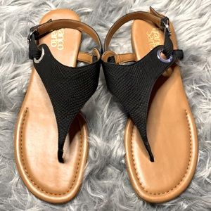 🤎🖤Franco Sarto snakeskin black sandals🖤🤎